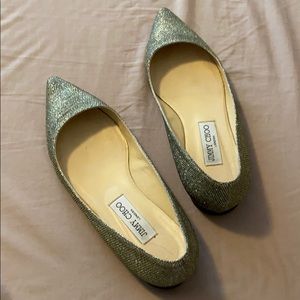 Jimmy Choo glitter flats